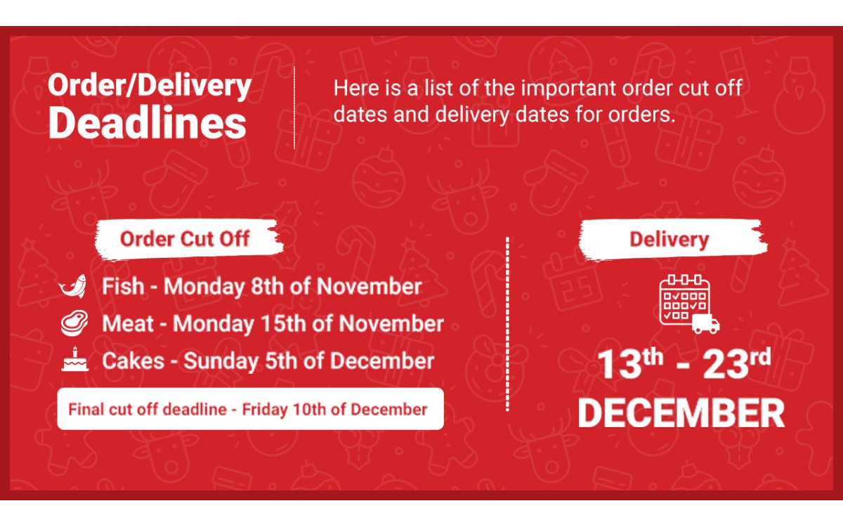 Order Delivery Deadlines 2021